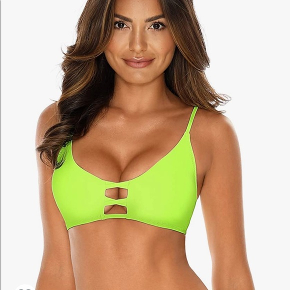 Other - NWOT neon green bikini top. Size M